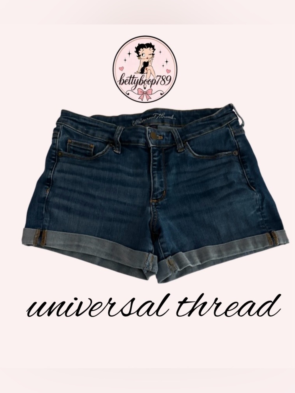 Universal Thread Faded Blue Rolled-Hem Denim Shorts